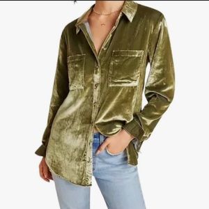 Maeve by Anthropologie Velvet Button Down, 18W